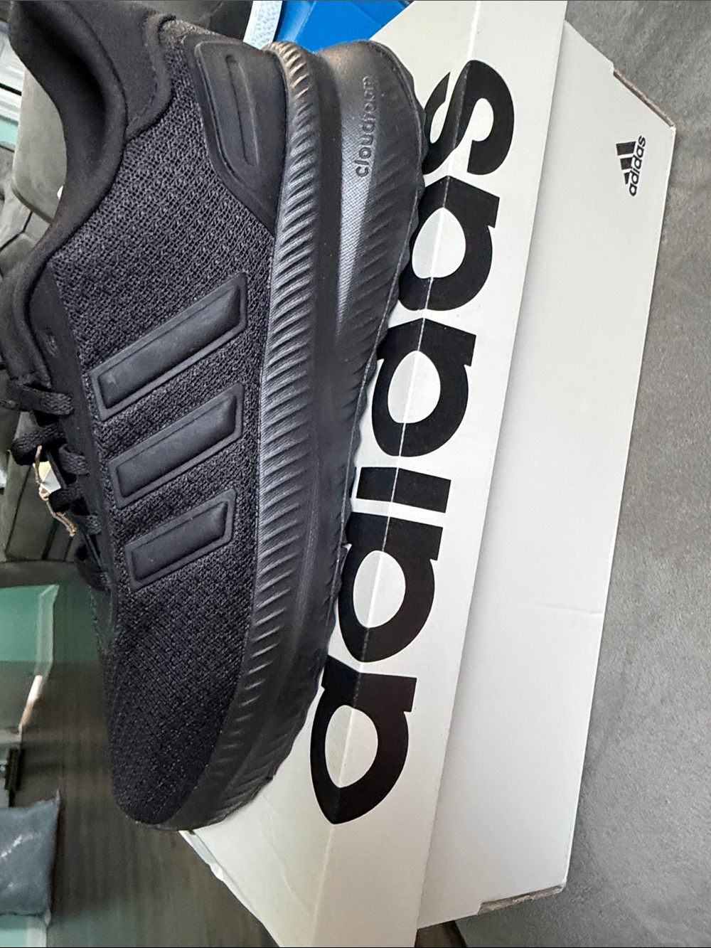 adidas Black Knit Trainer with Cushioned Sole